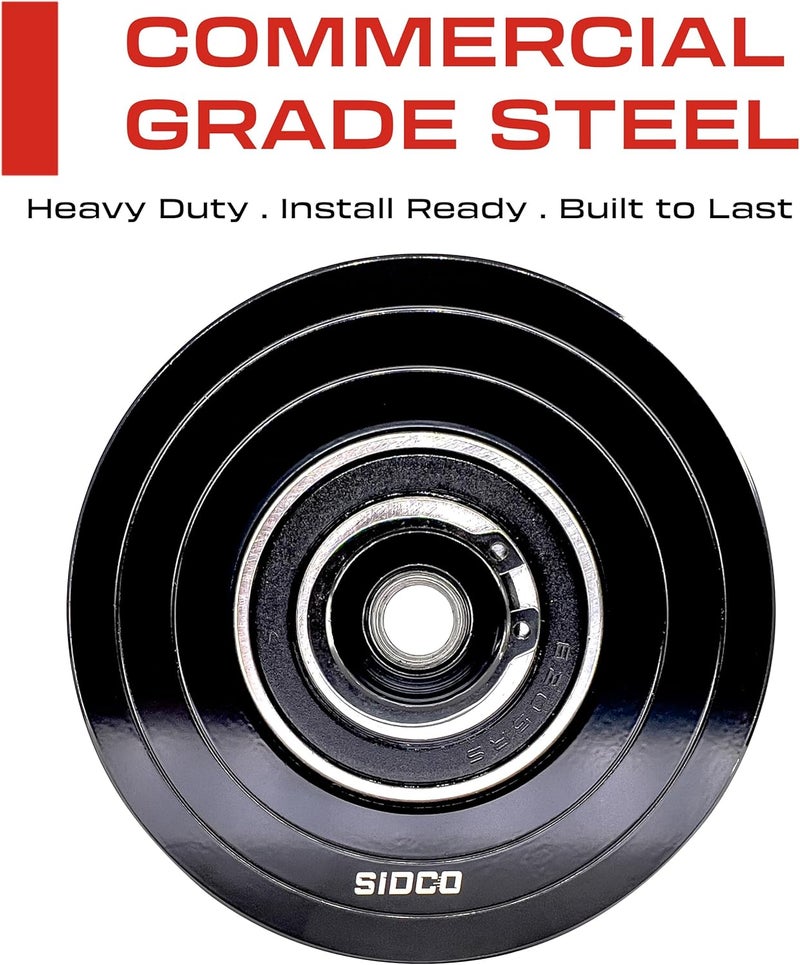 Sidco Supply 4 Inch V-Groove Wheel - Solid Steel - Heavy Duty - Inverted V Shape Wheel for Slide Gates with Bolt V Groove - Image 2